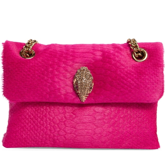 Kurt Geiger Handbags - Kurt Geiger Vibrant Pink Shoulder Bag with Gold Chain